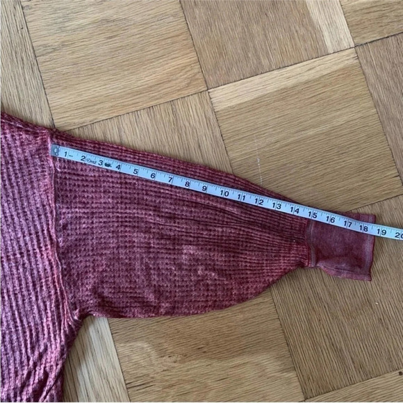 Free People We The Free XS South Side Oversized Thermal Top Cinnamon Waffle - Picture 8 of 8